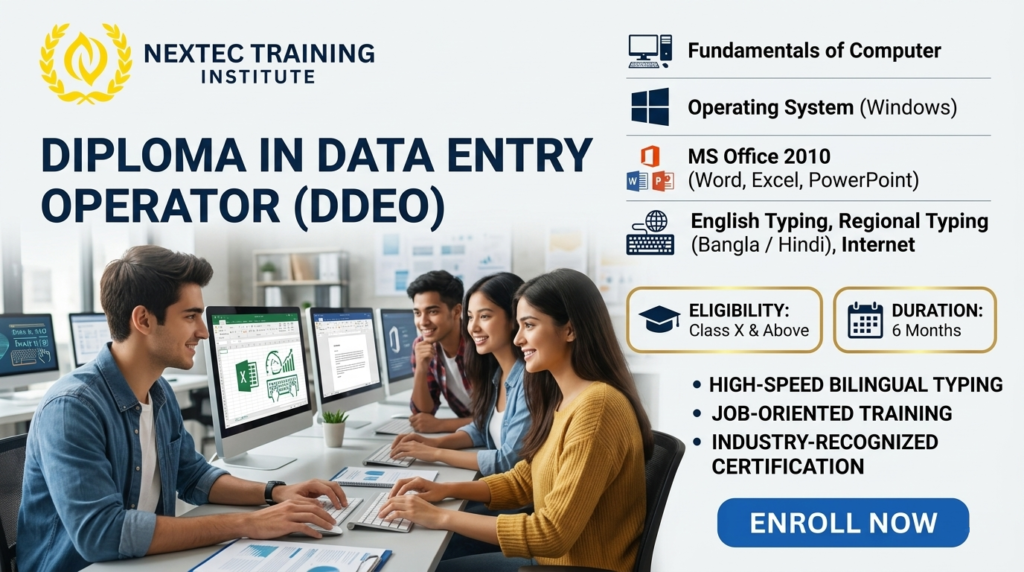 Diploma in Data Entry Operator (DDEO) Course | Nextec Training Institute
